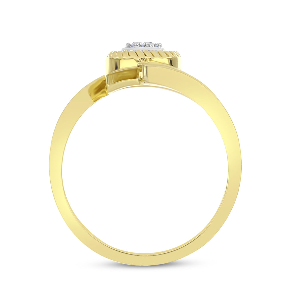 Goldplattierter Silberring mit weißem Diamant 2 