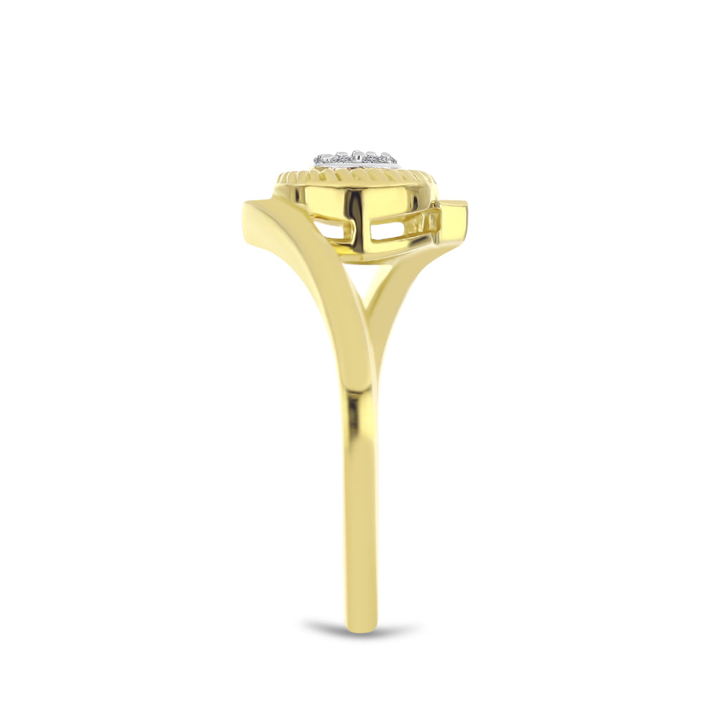 Goldplattierter Silberring mit weißem Diamant