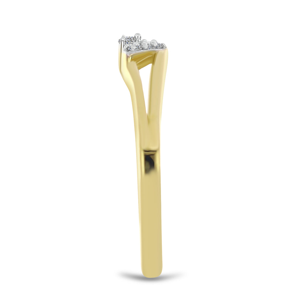 Goldplattierter Silberring mit weißem Diamant
