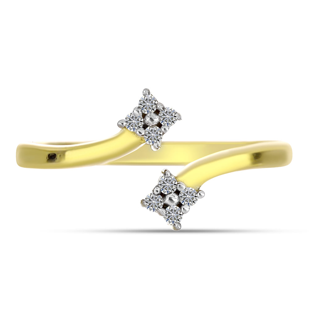 Goldplattierter Silberring mit weißem Diamant 1 