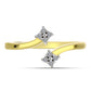 Goldplattierter Silberring mit weißem Diamant