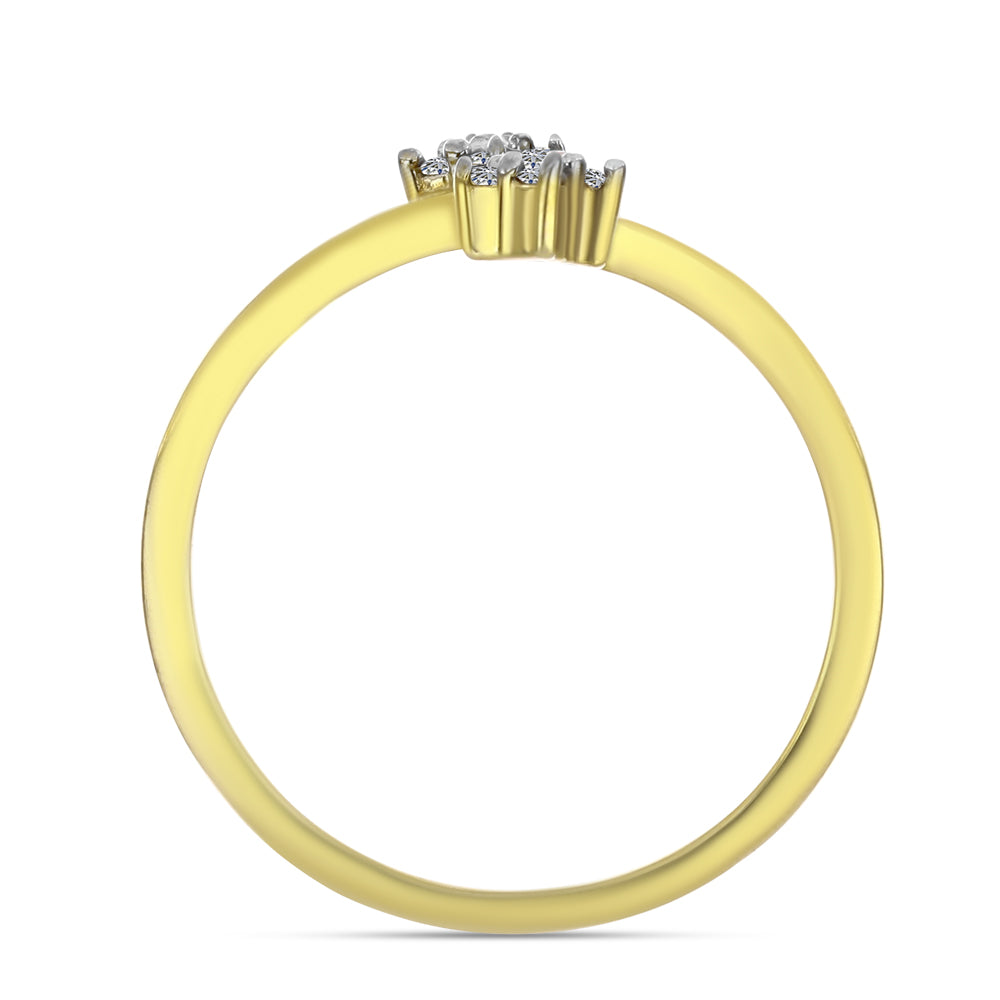Goldplattierter Silberring mit weißem Diamant