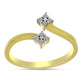 Goldplattierter Silberring mit weißem Diamant