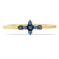 Goldplattierter Silberring mit blauem Diamant und weißem Diamant