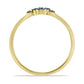 Goldplattierter Silberring mit blauem Diamant und weißem Diamant