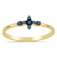 Goldplattierter Silberring mit blauem Diamant und weißem Diamant
