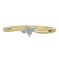 Goldplattierter Silberring mit weißem Diamant