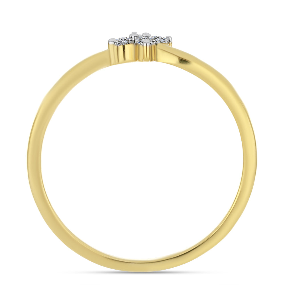 Goldplattierter Silberring mit weißem Diamant