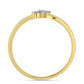 Goldplattierter Silberring mit weißem Diamant