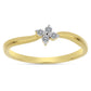 Goldplattierter Silberring mit weißem Diamant