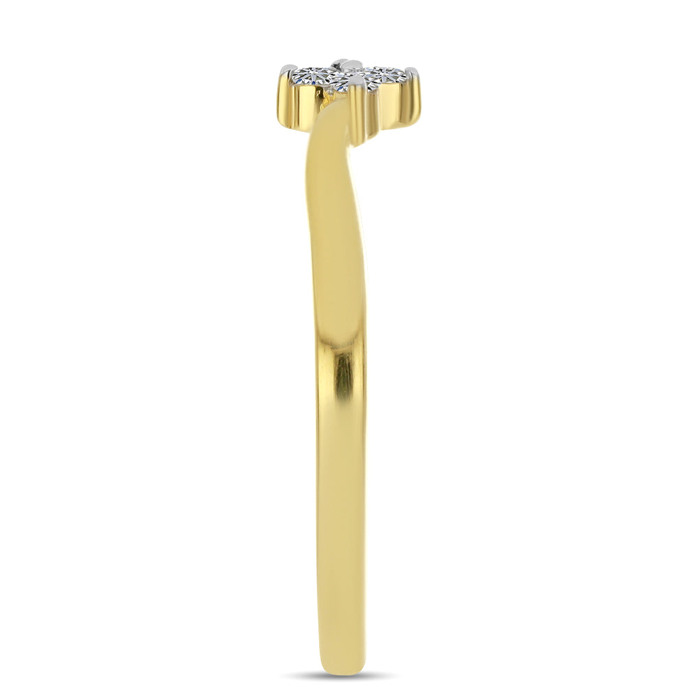 Goldplattierter Silberring mit weißem Diamant 4 