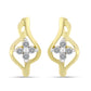 Goldplattierte Silberohrringe mit weißem Diamant