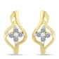 Goldplattierte Silberohrringe mit weißem Diamant