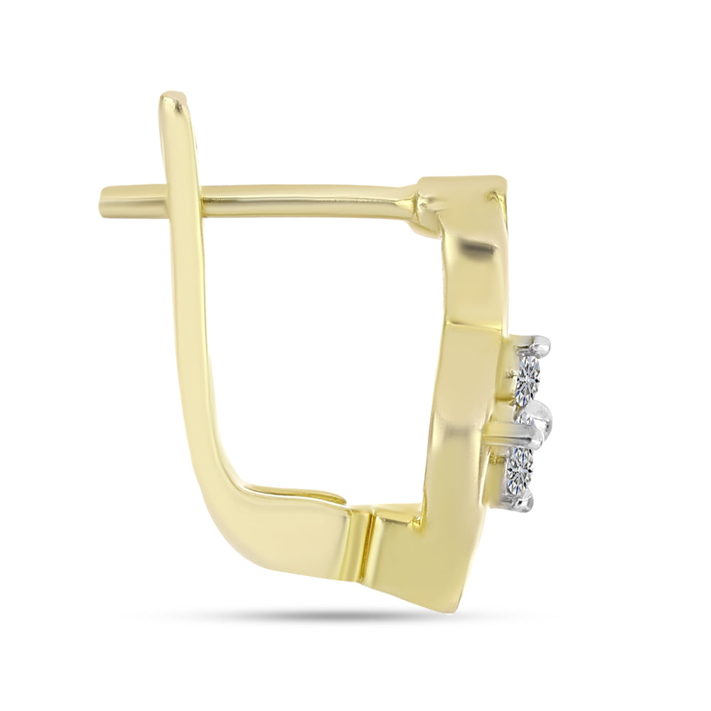 Goldplattierte Silberohrringe mit weißem Diamant 2 