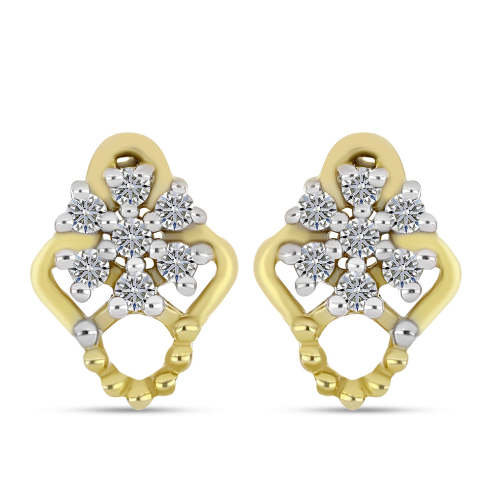 Goldplattierte Silberohrringe mit weißem Diamant