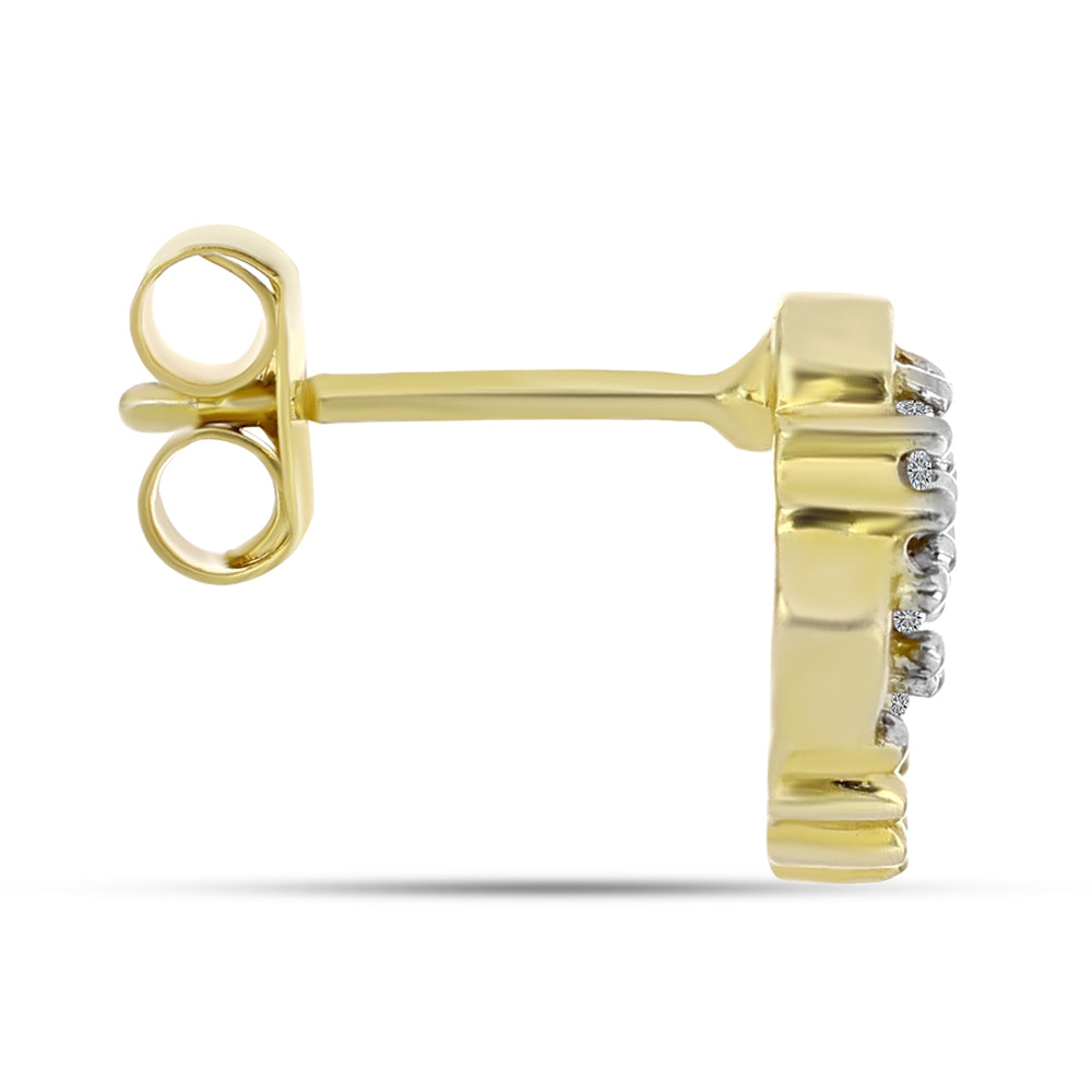 Goldplattierte Silberohrringe mit weißem Diamant 2 