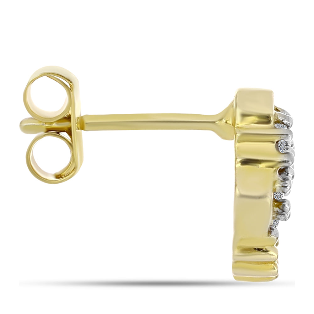 Goldplattierte Silberohrringe mit weißem Diamant 4 