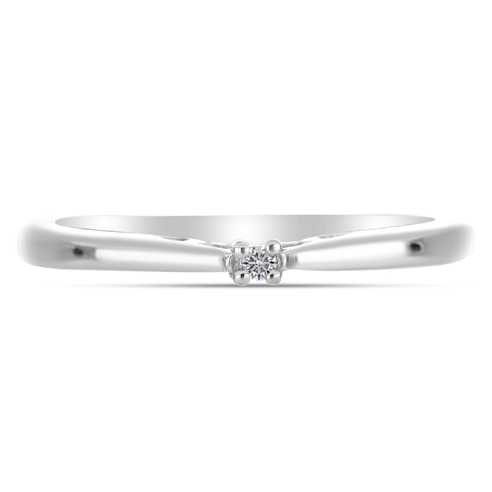 Silberring mit weißem Diamant 1 
