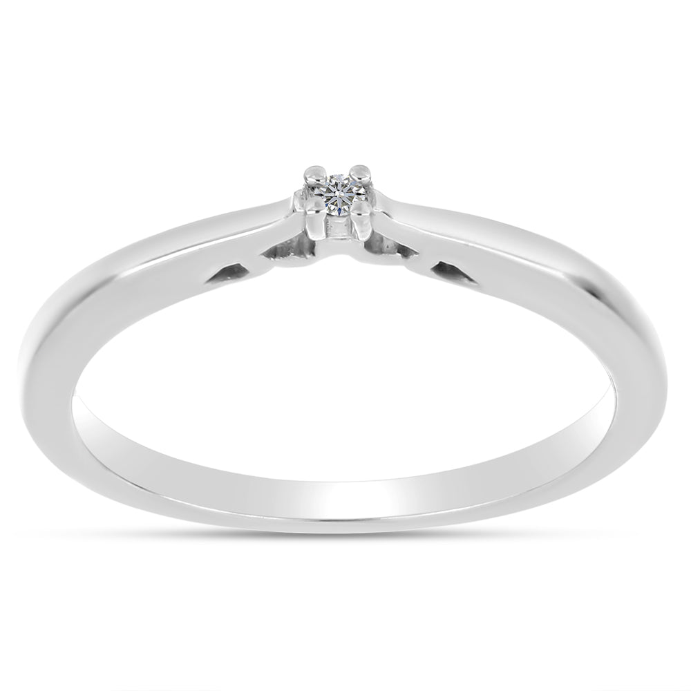 Silberring mit weißem Diamant
