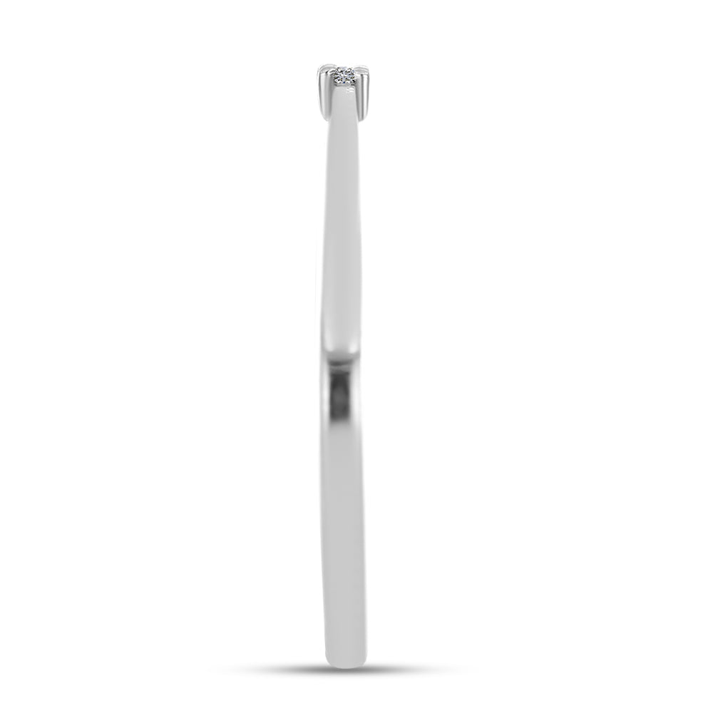 Silberring mit weißem Diamant 4 