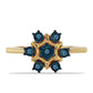 Goldplattierter Silberring mit blauem Diamant