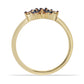 Goldplattierter Silberring mit blauem Diamant