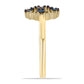 Goldplattierter Silberring mit blauem Diamant