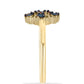 Goldplattierter Silberring mit blauem Diamant