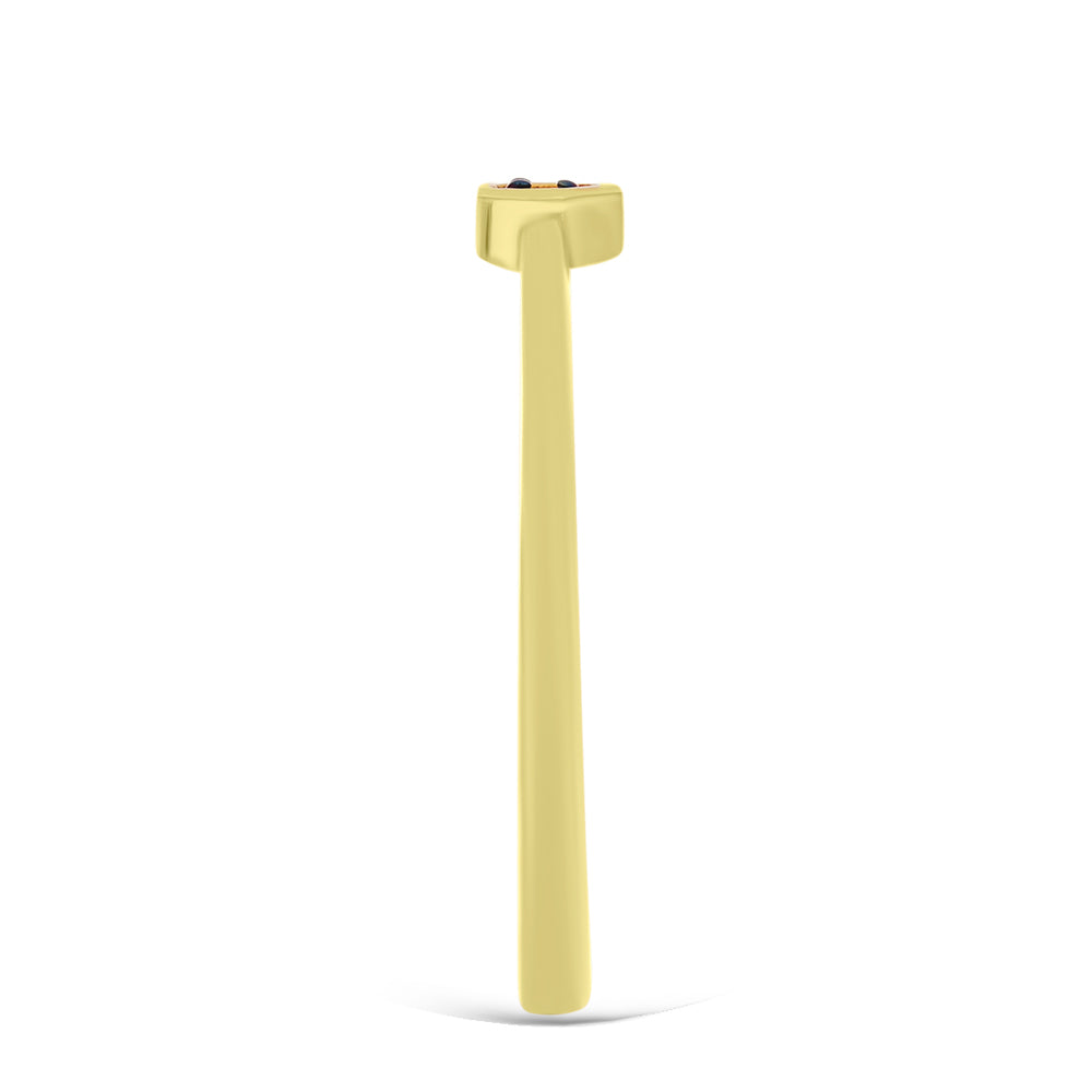 Goldplattierter Silberring mit blauem Diamant 4 