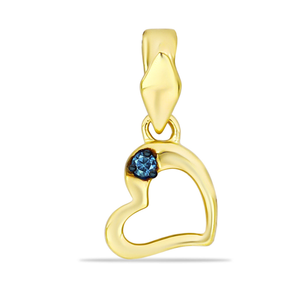 Goldplattierter Silberanhänger mit blauem Diamant 1 