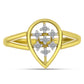Goldplattierter Silberring mit weißem Diamant