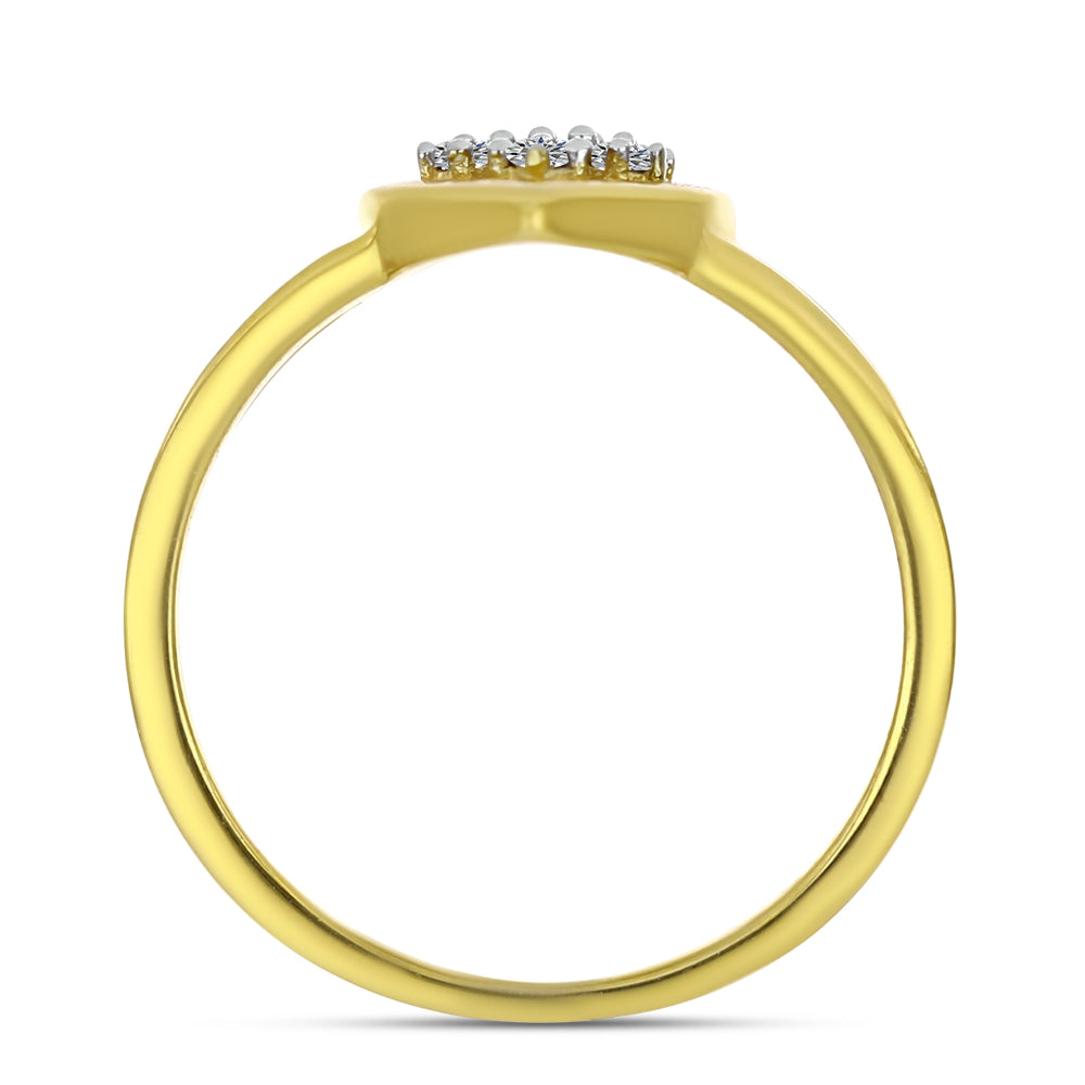 Goldplattierter Silberring mit weißem Diamant 2 