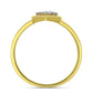 Goldplattierter Silberring mit weißem Diamant
