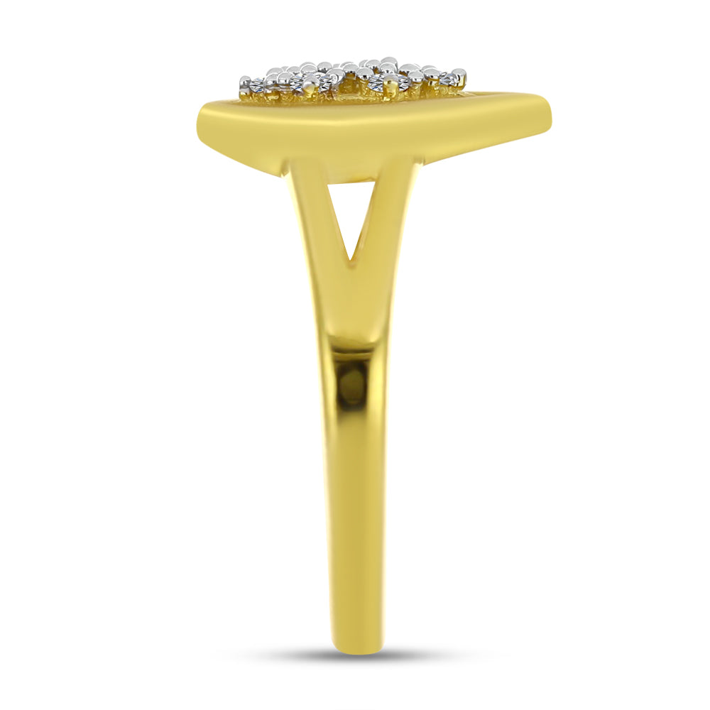 Goldplattierter Silberring mit weißem Diamant