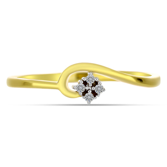 Goldplattierter Silberring mit weißem Diamant