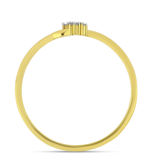 Goldplattierter Silberring mit weißem Diamant