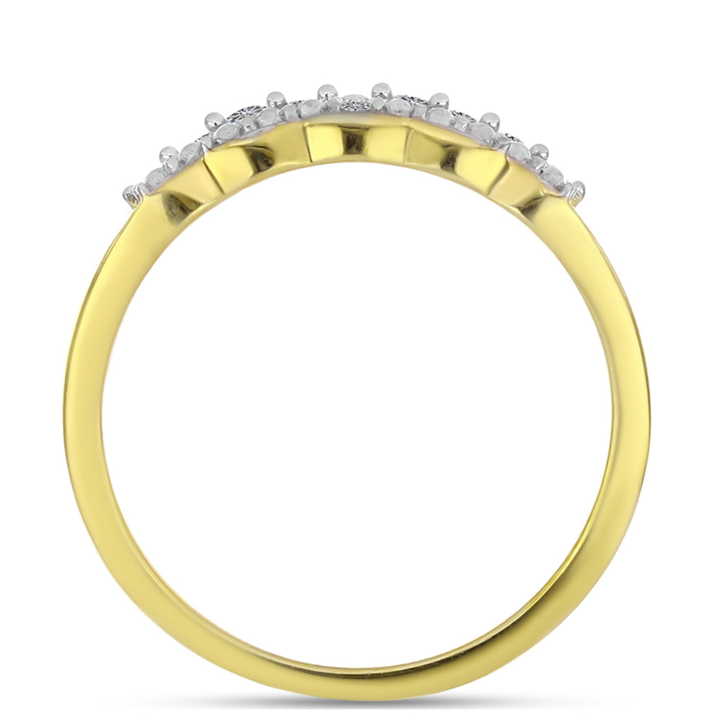Goldplattierter Silberring mit weißem Diamant 6 