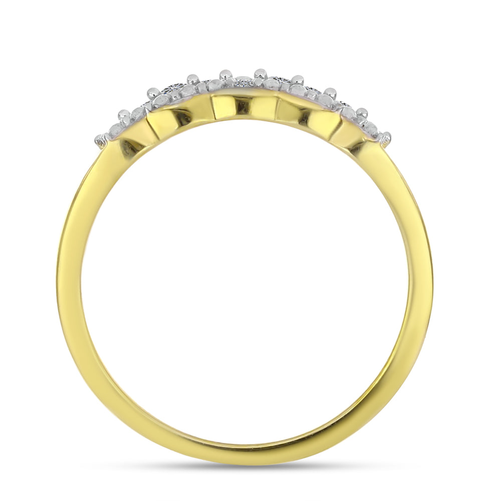 Goldplattierter Silberring mit weißem Diamant 2 