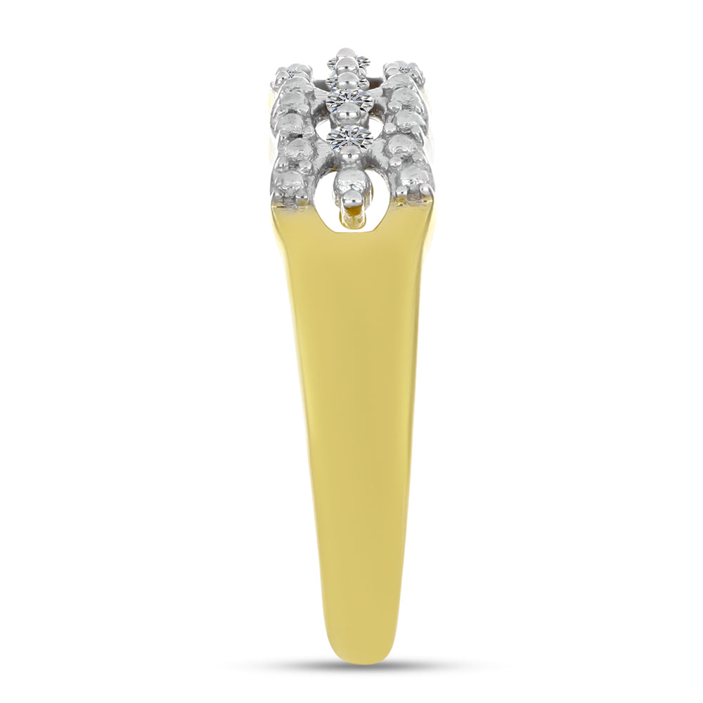 Goldplattierter Silberring mit weißem Diamant