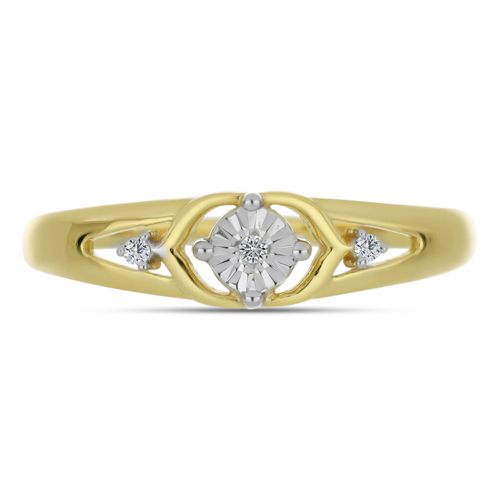 Goldplattierter Silberring mit weißem Diamant und weißem Zirkon