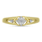 Goldplattierter Silberring mit weißem Diamant und weißem Zirkon