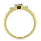 Goldplattierter Silberring mit weißem Diamant und weißem Zirkon