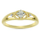 Goldplattierter Silberring mit weißem Diamant und weißem Zirkon