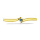 Goldplattierter Silberring mit blauem Diamant