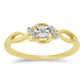 Goldplattierter Silberring mit weißem Diamant und weißem Zirkon