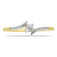 Goldplattierter Silberring mit weißem Diamant und weißem Zirkon