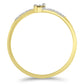 Goldplattierter Silberring mit weißem Diamant und weißem Zirkon