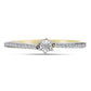 Goldplattierter Silberring mit weißem Diamant und weißem Zirkon