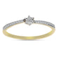 Goldplattierter Silberring mit weißem Diamant und weißem Zirkon
