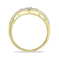 Goldplattierter Silberring mit weißem Diamant und weißem Zirkon